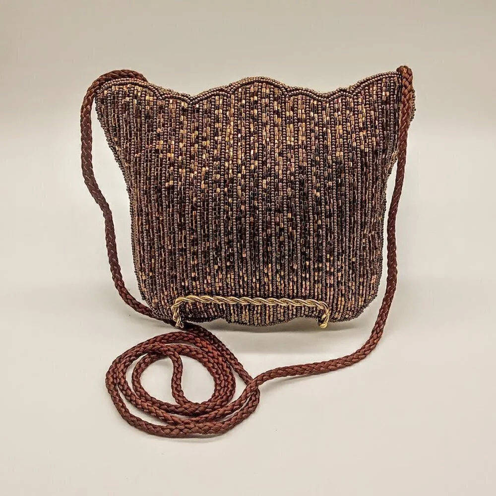 Vintage Magid Bronze Beaded Crossbody Bag